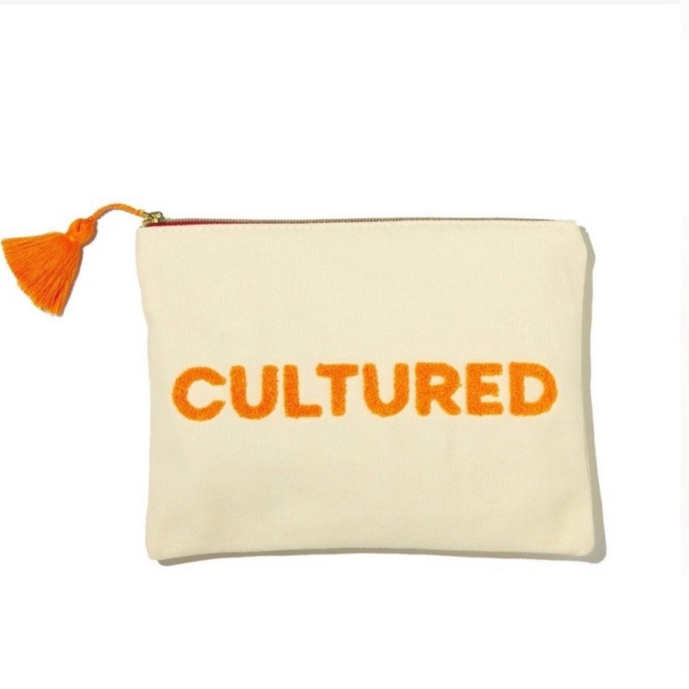 Be Rooted | Cultured | Travel Pouch with Flocking Texture on Words 7"x9"
